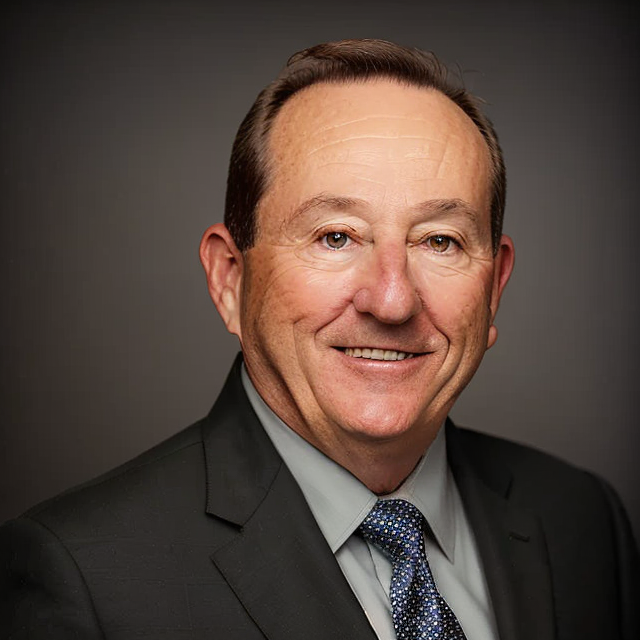 Smiling man in a suit and tie.
